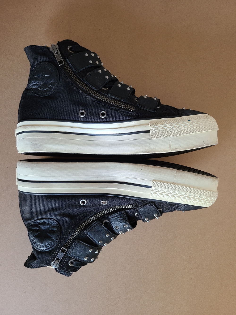Black Studded High-Top Platform Converse - Picture 8 of 13